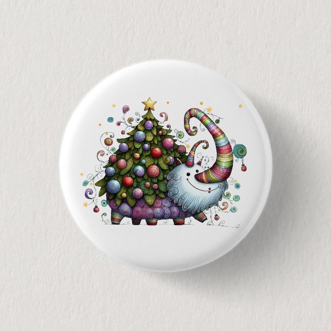 Weihnachtsbaumknopf Button (Vorderseite)