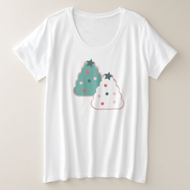 Weihnachtsbaumkochteile Sprinkles Punkte Große Größe T-Shirt (Design vorne)