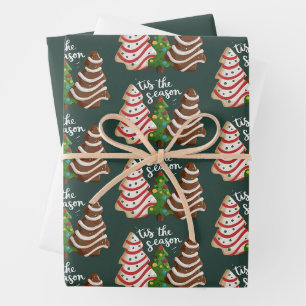 Weihnachtsbaumkuchen Die Zeit Ist Da Xmas Ferien  Geschenkpapier Set