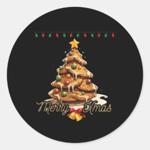 Weihnachtsbaumkuchen, fröhliche Weihnachten! Runder Aufkleber