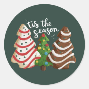 Weihnachtsbaumkuchen zu Weihnachten Weihnachten We Runder Aufkleber