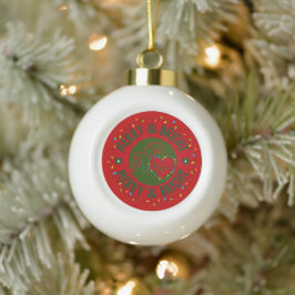 Weihnachtsbaumkugel Fröhlich & Hell  Keramik Kugel-Ornament