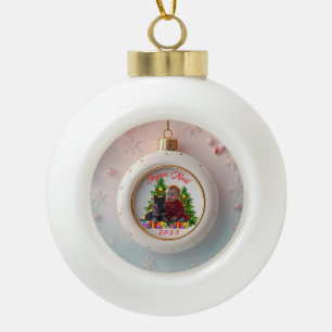 Weihnachtsbaumkugel Personalisiertes Familienfoto Keramik Kugel-Ornament