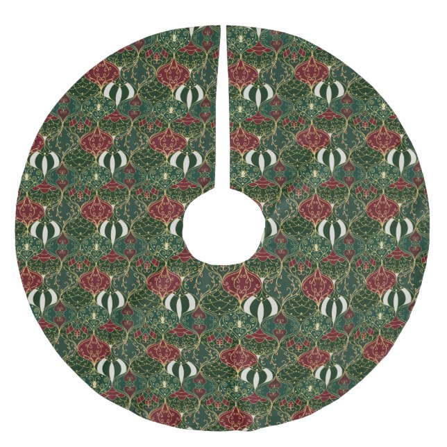 Weihnachtsbaumkugeln Dunkelgrüner Baumrock Polyester Weihnachtsbaumdecke (Vorderseite)