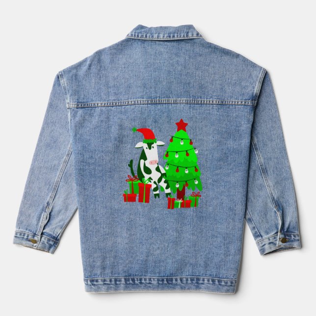 Weihnachtsbaumkuh Jeansjacke (Rückseite)