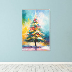 Weihnachtsbaumkunst Pastel Spritzer Leinwanddruck