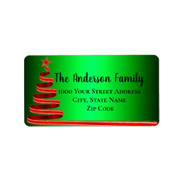 Weihnachtsbaumlabel von Red Ribbon Adressaufkleber