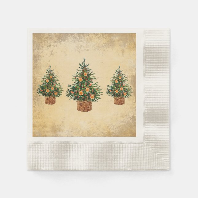 Weihnachtsbaumland Traditionell einfach Serviette (Vorderseite)