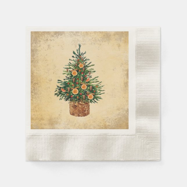Weihnachtsbaumland Traditionell einfach Serviette (Vorderseite)