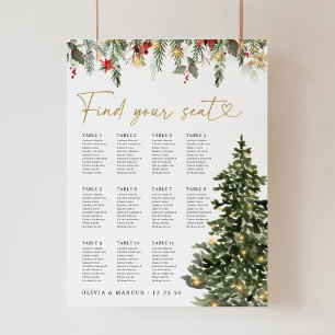 Weihnachtsbaumleuchten Hochzeitstich-Chart-Poster Poster