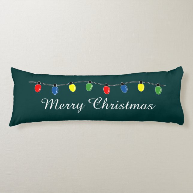 Weihnachtsbaumleuchten Kissen mit individuellem Te (Vorderseite)