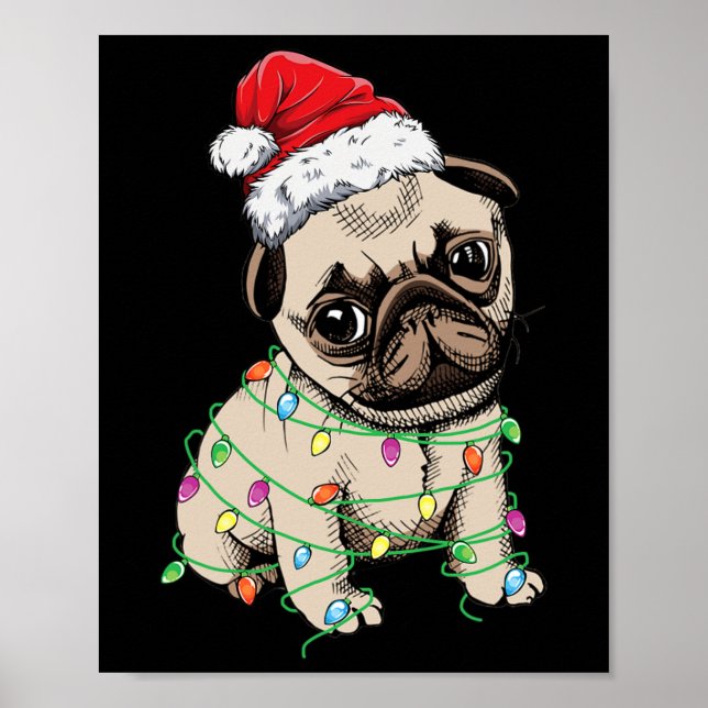 Weihnachtsbaumleuchten Weihnachtsmannmütze Weihnac Poster (Vorne)
