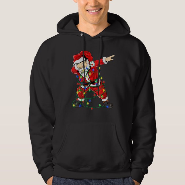 Weihnachtsbaumlichter Dabbing Weihnachten Weihnach Hoodie (Vorderseite)
