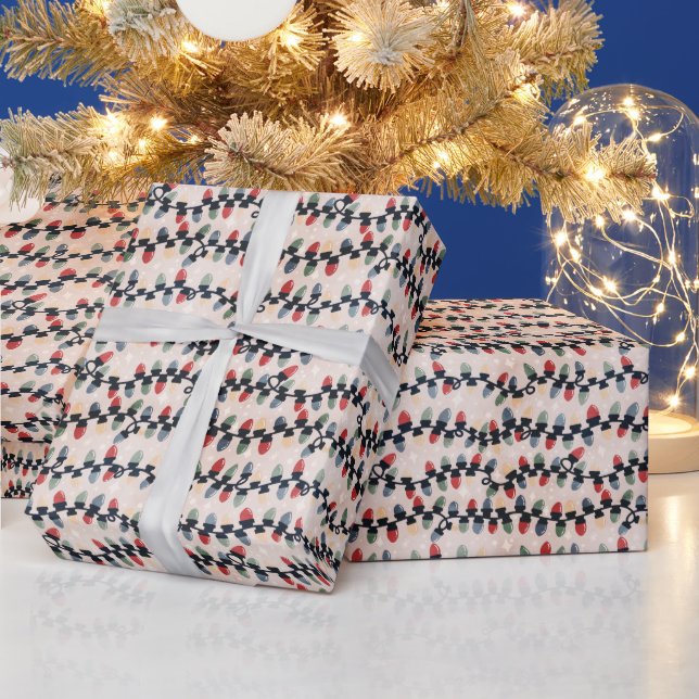 Weihnachtsbaumlichter Geschenkpapier (Feiertage)