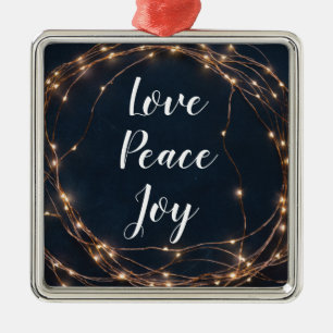 Weihnachtsbaumlichter   Liebe Frieden Freude Benut Ornament Aus Metall