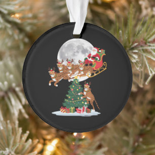 Weihnachtsbaumlichter Lustiger Santa reitet auf Ge Ornament