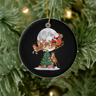 Weihnachtsbaumlichter Lustiger Weihnachtsmann reit Keramik Ornament