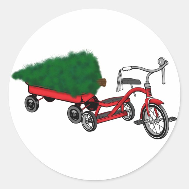 Weihnachtsbaumlieferung Runder Aufkleber (Vorderseite)