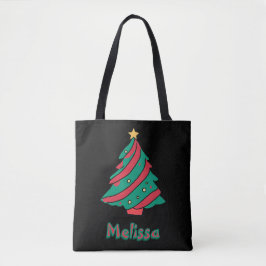 Weihnachtsbaummädchen Name Black Shopping Tasche
