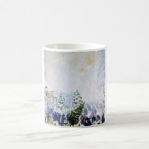 Weihnachtsbaummarkt in Russland (Boris Kustodiev) Kaffeetasse