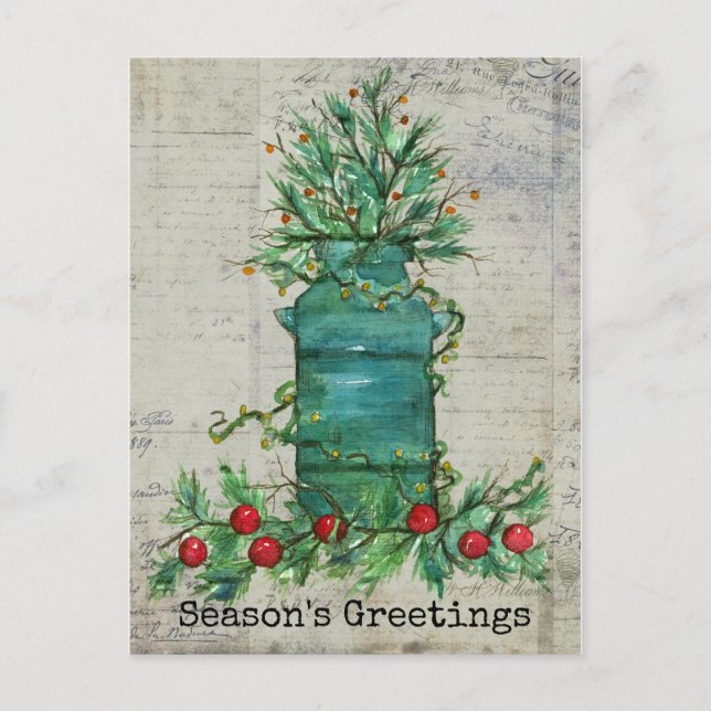 Weihnachtsbaummilch kann in der Jahreszeit zusamme Postkarte (Vorderseite)