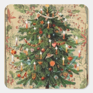 Weihnachtsbaummusik Quadratischer Aufkleber