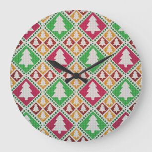 Weihnachtsbaummuster aus dem 19. Jahrhundert. Große Wanduhr