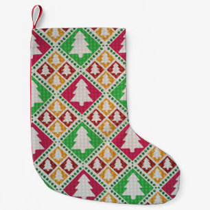 Weihnachtsbaummuster aus dem 19. Jahrhundert. Kleiner Weihnachtsstrumpf