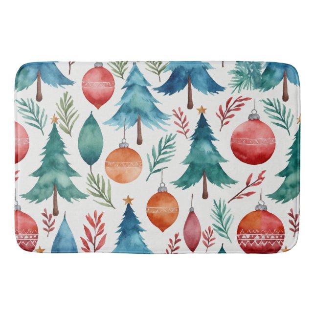 Weihnachtsbaummuster Badematte (Vorderseite)