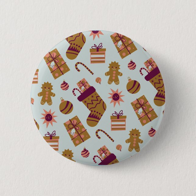 Weihnachtsbaummuster Button (Vorderseite)