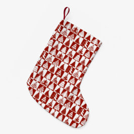 Weihnachtsbaummuster in Rot und Weiß Kleiner Weihnachtsstrumpf