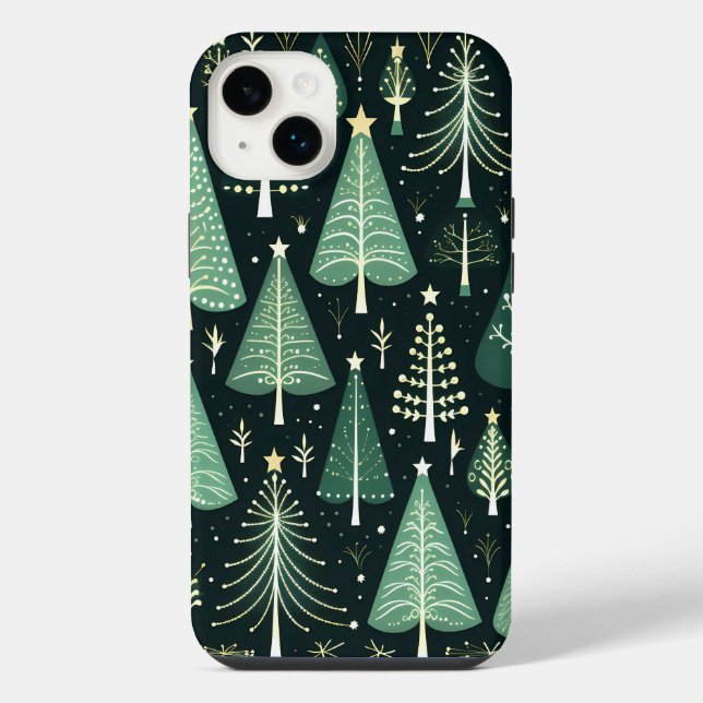Weihnachtsbaummuster iPhone 14 Plus Hülle (Rückseite)