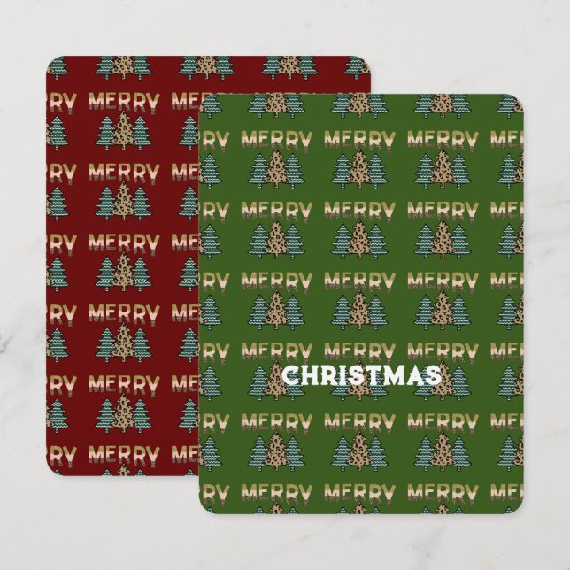 Weihnachtsbaummuster Karte (Vorne/Hinten)