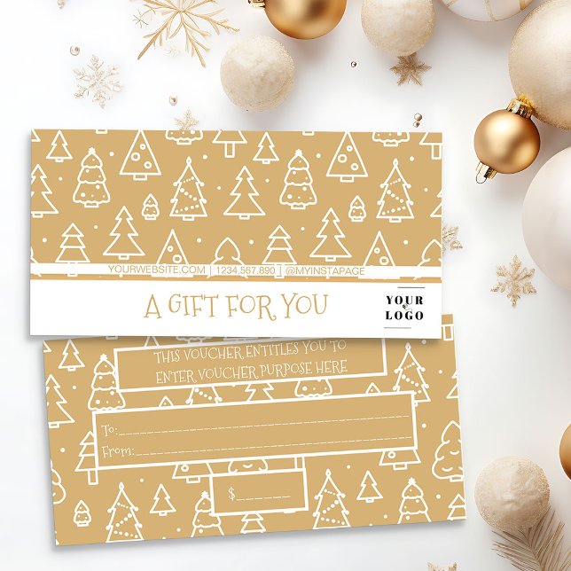 Weihnachtsbaummuster Mein benutzerdefiniertes Firm (Logo branded christmas gift certificates by Busy Business Bee)