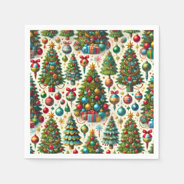 Weihnachtsbaummuster Serviette (Vorderseite)