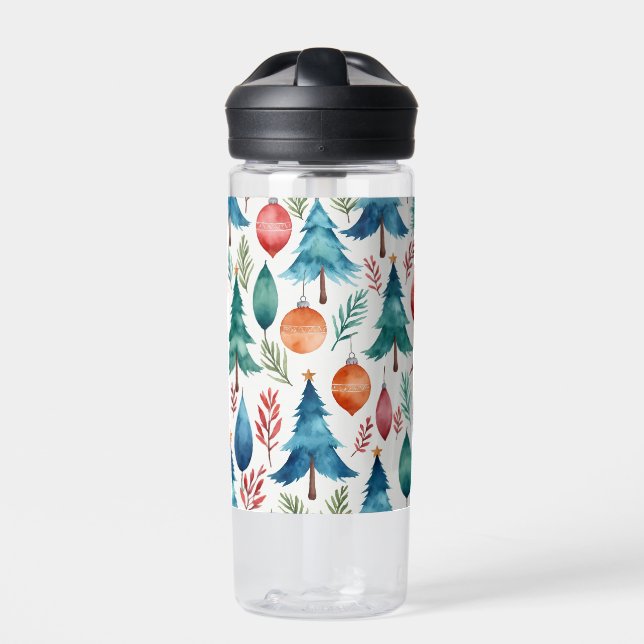 Weihnachtsbaummuster Trinkflasche (Vorderseite)