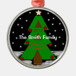 Weihnachtsbaumnacht - Verzierung Silbernes Ornament