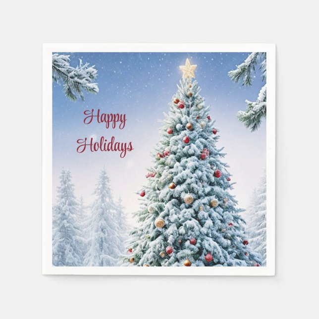 Weihnachtsbaumpapier Napkin Serviette (Vorderseite)