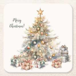 Weihnachtsbaumpapier-Untersetzer (6 Stück) Rechteckiger Pappuntersetzer
