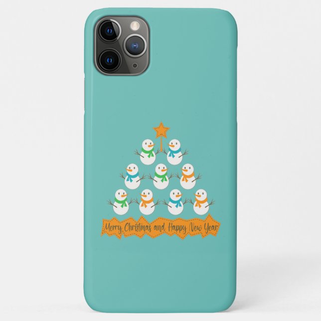 Weihnachtsbaumpyramide aus Weihnachtsschneemännern Case-Mate iPhone Hülle (Rückseite)