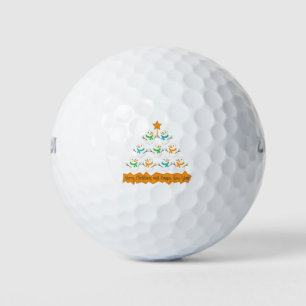 Weihnachtsbaumpyramide aus Weihnachtsschneemännern Golfball