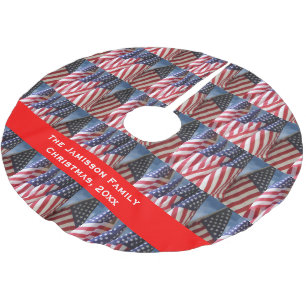 Weihnachtsbaumrock, amerikanische Flaggen, Persona Polyester Weihnachtsbaumdecke