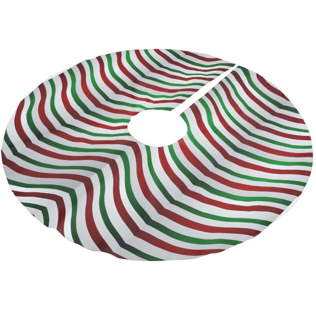 Weihnachtsbaumrock Candy Cane Tree Skirts Polyester Weihnachtsbaumdecke (Schrägansicht)