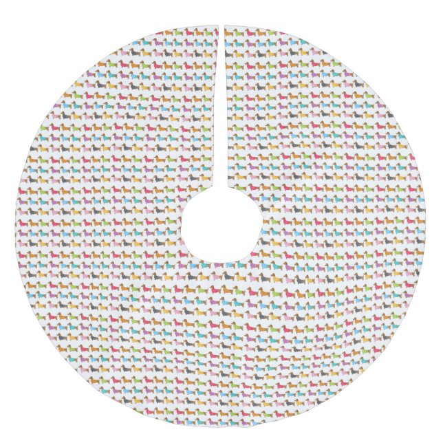 Weihnachtsbaumrock in Multicolor-Dackel Polyester Weihnachtsbaumdecke (Vorderseite)