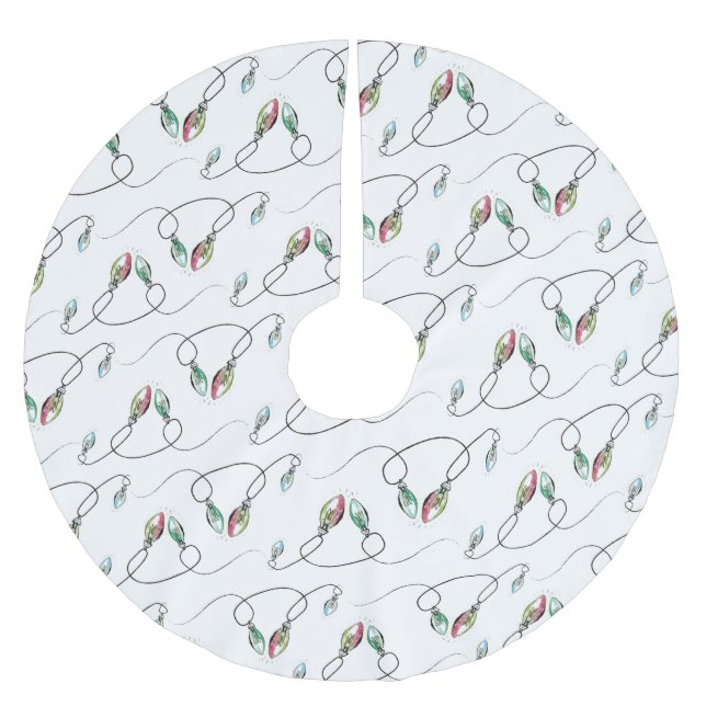 Weihnachtsbaumrock Modernes Muster der Lichter Polyester Weihnachtsbaumdecke (Vorderseite)