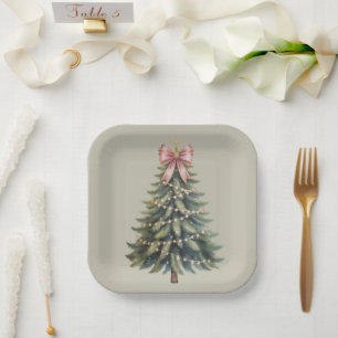 Weihnachtsbaumschleife Coquette Weihnachten Pappteller