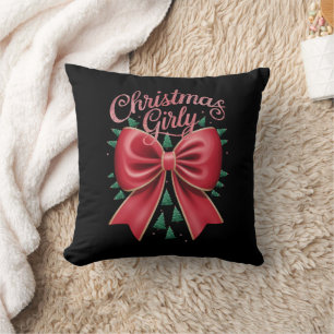 Weihnachtsbaumschleife Mädchen Ästhetik Weihnachte Kissen
