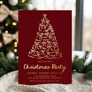 Weihnachtsbaumschleifen Cranberry-Urlaub Fantasie Folieneinladung