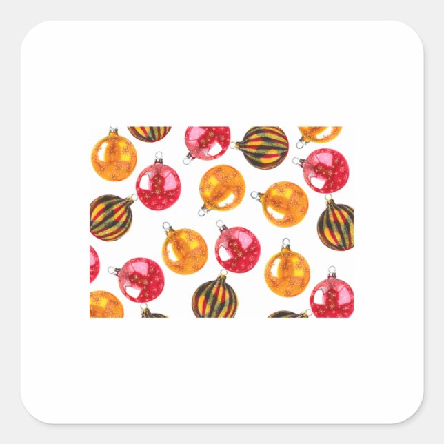 Weihnachtsbaumschmuck 28 quadratischer aufkleber (Vorderseite)