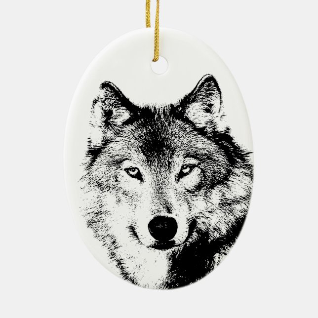 Weihnachtsbaumschmuck aus Weiß und Schwarz Keramikornament (Hinten)